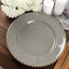 6-Pack Acrylic Round Charger Plates 13" in Charcoal Gray with Gold Beaded Rim, Decorative Dinner Party Charger Tableware