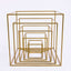 2-Pack Metal Flower Stands Gold Geometric Wedding Centerpieces Square Frame - Compact Design 8"