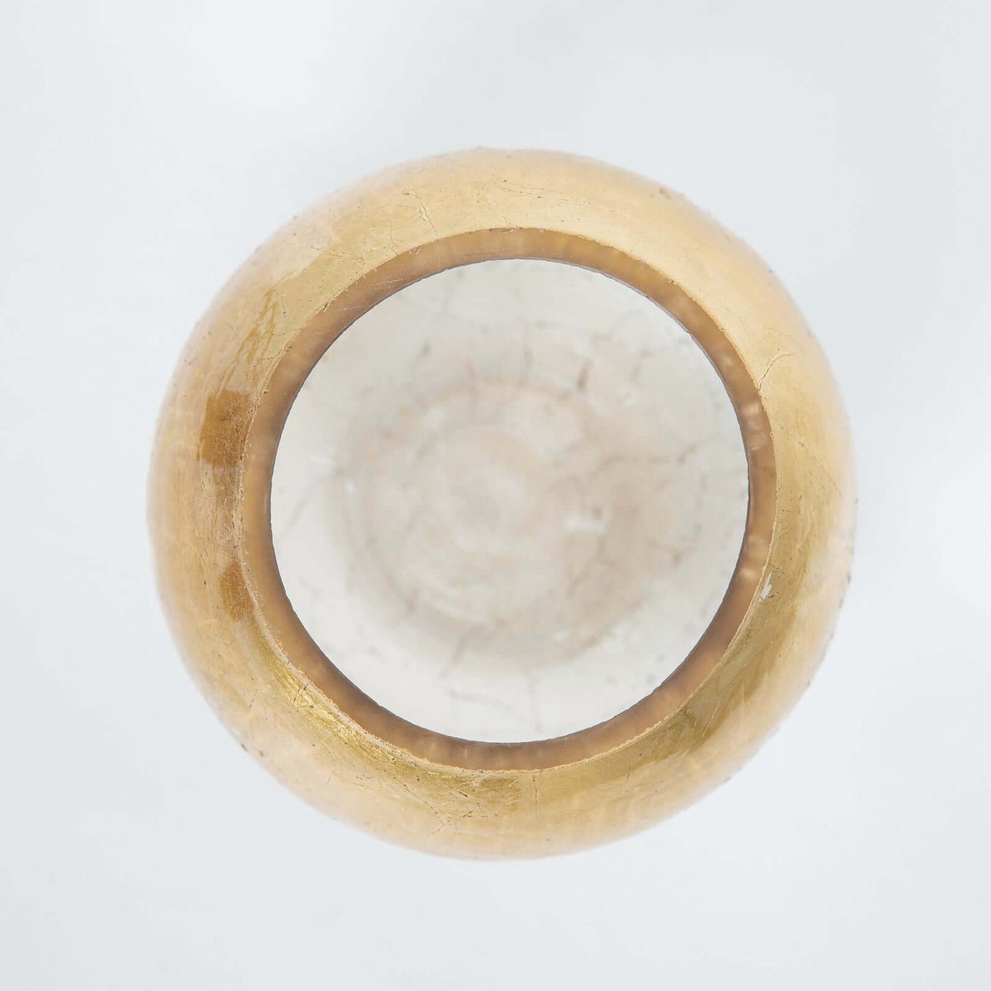 Glass Bud Vase Gold Foiled Crackle Bubble Bowl - Classy Floral Centerpiece for Weddings 4"