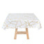 Polyester 54"x54" Square Tablecloth White with Gold Foil Geometric Pattern - Wrinkle-Resistant & Durable for Stylish Settings