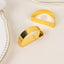 4 Pack 2" Shiny Gold Metal Semicircle Napkin Rings, D-Shaped Serviette Buckle Napkin Holders