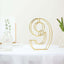 8" Tall Gold Freestanding 3D Decorative Metal Wire Numbers, Wedding Table Numbers -9
