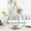2-Pack Tealight Candle Holders Gold Metal Pyramid Geometric Open Frame - Flower Stand 9"