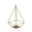 2-Pack Tealight Candle Holders Gold Metal Pyramid Geometric Open Frame - Flower Stand 9"