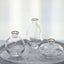 Set of 3 Clear Glass Bud Vases with Metallic Gold Rim - Modern Flower Table Centerpieces Assorted Sizes