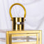 Stainless Steel Candle Lantern Vintage Top Design Gold - Outdoor Metal Patio Lantern Centerpiece 22"