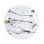 10-Pack Plastic 8" Round Dessert Plates in White with Gold Marble Print - Disposable Appetizer/Salad Plates for Chic Banquets & Special Occasions