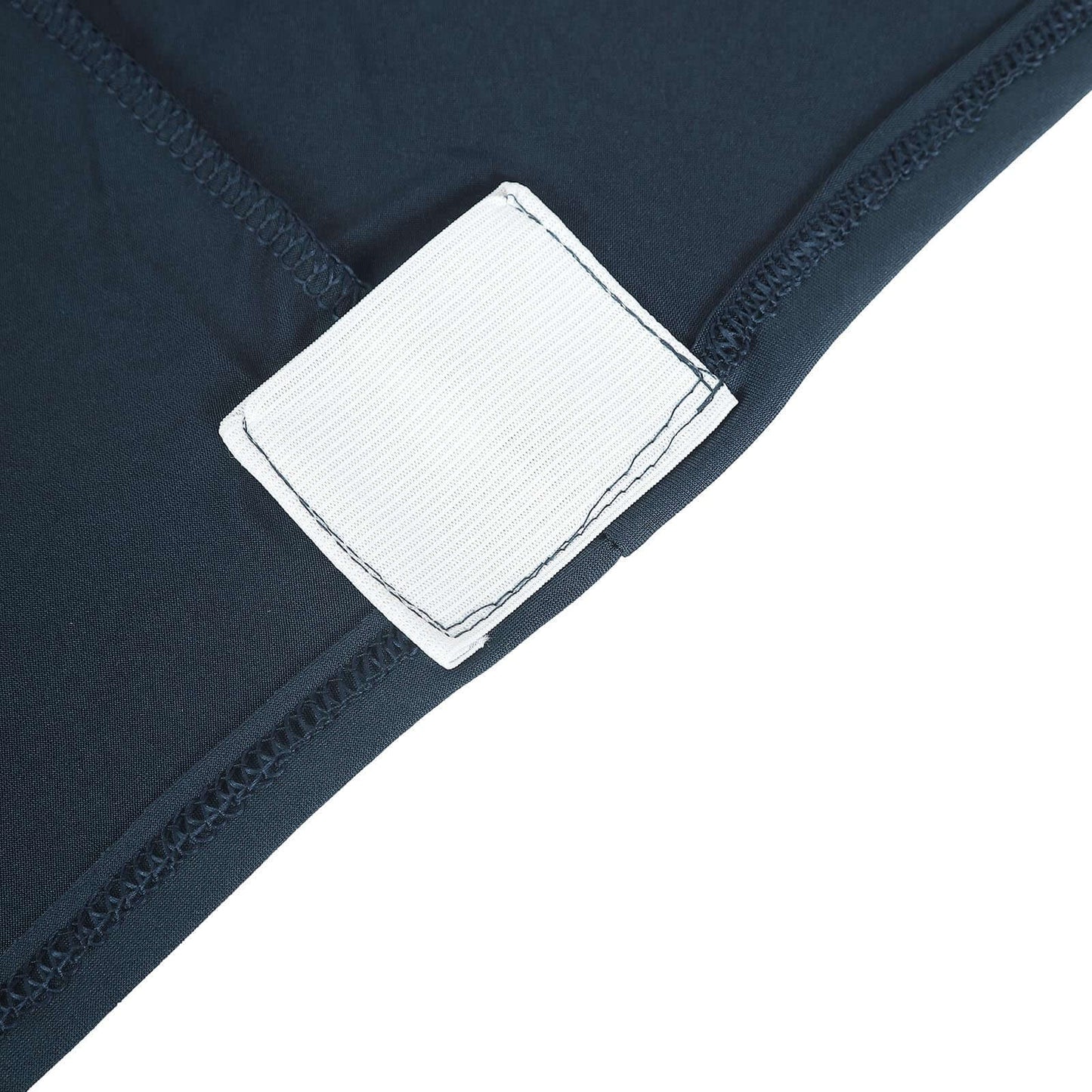 Stretch Spandex 96"x30" Rectangle Table Cover Navy Blue with Curved Open Back Design Tailored Professional Look