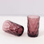 6-Pack Whiskey Glasses Dusty Rose Textured Crystal Cut Design with Heavy Base - Highball Tumblers for Parties & Events 12oz 5"