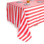 Satin 90"x156" Rectangle Tablecloth Red/White - Stripe Design with Seamless Finish Table Cover