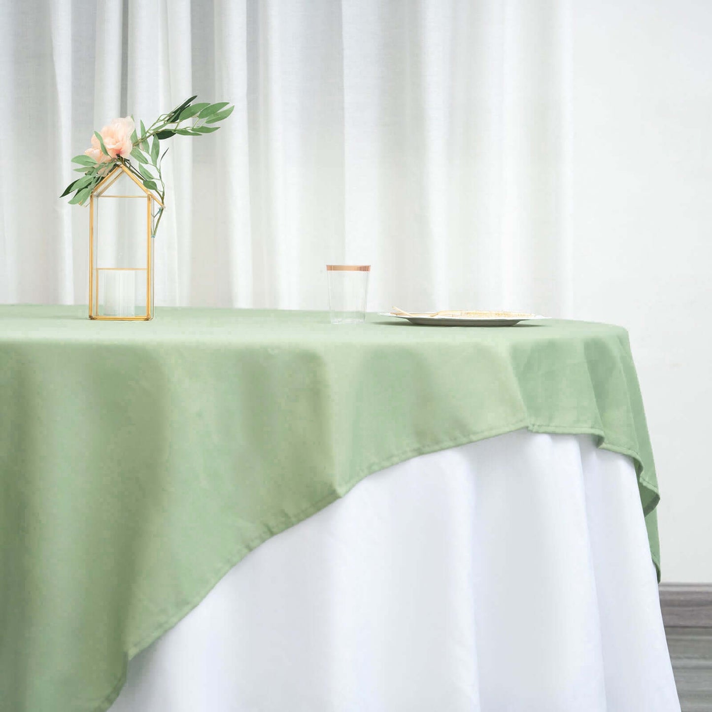 Polyester Square 70"x70" Tablecloth Sage Green - Wrinkle-Resistant & Durable Table Cover