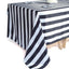 Satin 60"x102" Rectangle Tablecloth Black/White - Stripe Design with Stylish Smooth Finish Table Cover