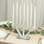 Crystal Glass Candelabra, 7-Branch Taper Candle Stick Holder Stand Table Centerpiece With Crystal Filler and Mirror Base 12"