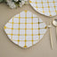 10-Pack Plastic 10" Square Dinner Plates in White with Gold Diamond Lattice Pattern - Disposable Party Plates for Weddings, Banquets & Special Events