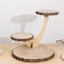 3-Tier Wooden Cupcake Stand Rustic Natural Wood Slice with Tree Branch Style - Farmhouse Dessert Display Cake Holder 17"