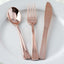 30-Pack Plastic Utensil Set Metallic Rose Gold Classic Heavy Duty - Durable Disposable Silverware Set 7", 8"
