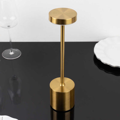 Cordless Table Lamp Modern Metal Gold Design LED Dimmable with Touch Control - Rechargeable Night Light 13’’ - LED