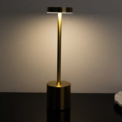 Cordless Table Lamp Modern Metal Gold Design LED Dimmable with Touch Control - Rechargeable Night Light 13’’ - LED