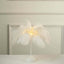 Table Lamp Ostrich Feather Design White LED Battery Operated - Cordless Wedding Centerpiece 15"