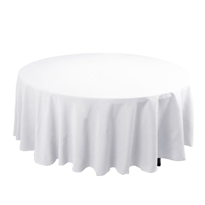 Cotton Blend 108’’ Round Tablecloth White - Wrinkle-Resistant Design for Versatile Table Settings - Tablecloths