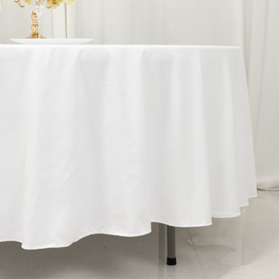 Cotton Blend 108’’ Round Tablecloth White - Wrinkle-Resistant Design for Versatile Table Settings - Tablecloths