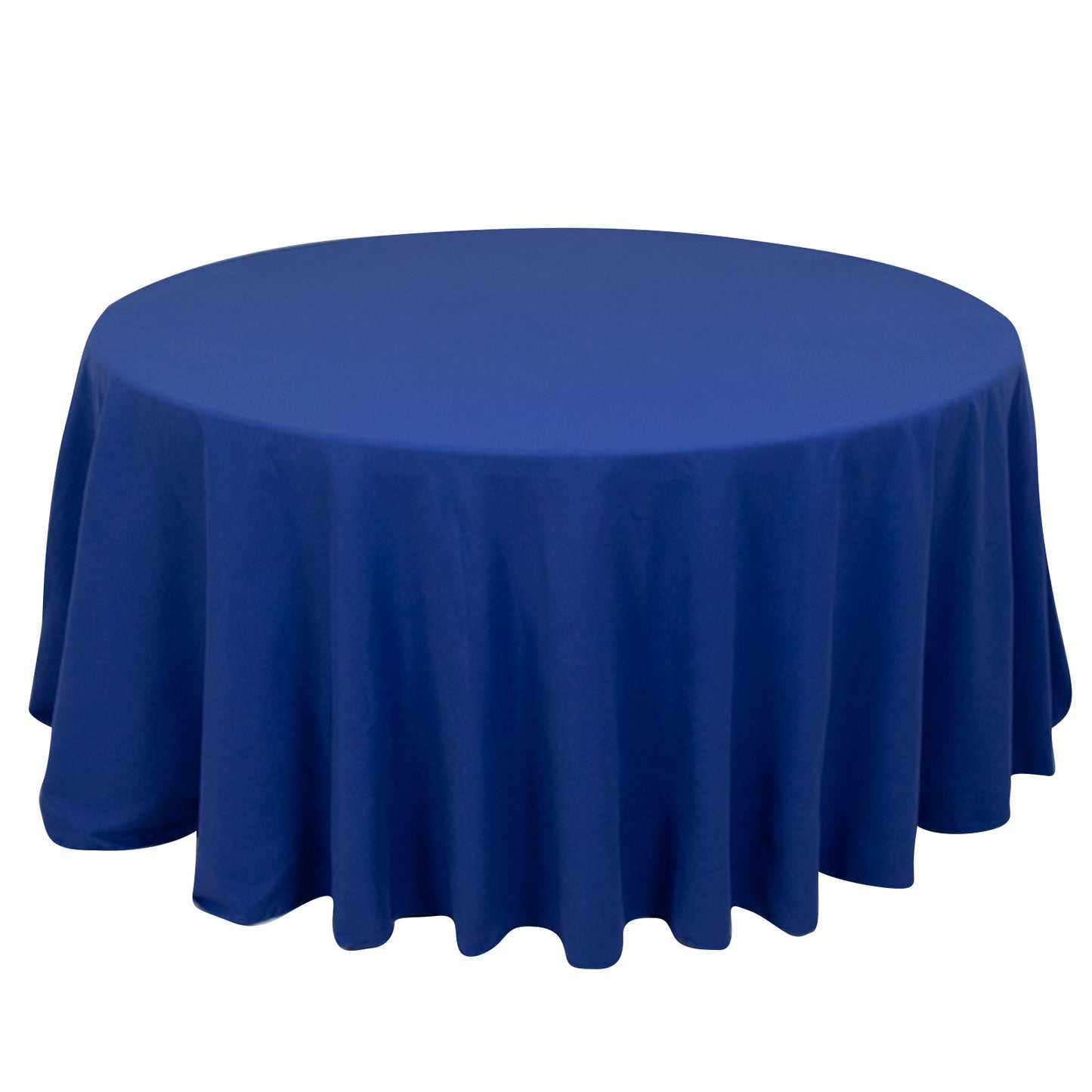 Cotton Blend 120" Round Tablecloth Royal Blue - Seamless Wrinkle-Resistant Table Cover