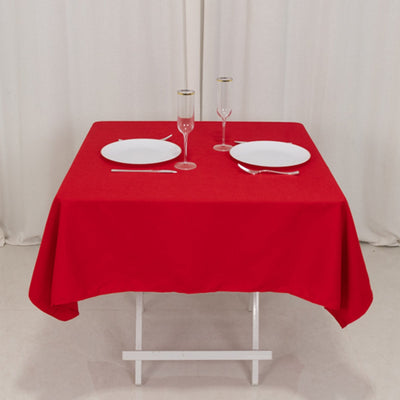 Cotton Blend 54’’x54’’ Square Tablecloth Red - Wrinkle-Resistant Table Cover - Tablecloths