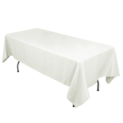 Cotton Blend 60’’x102’’ Rectangle Tablecloth Ivory - Wrinkle-Resistant Table Cover - Tablecloths