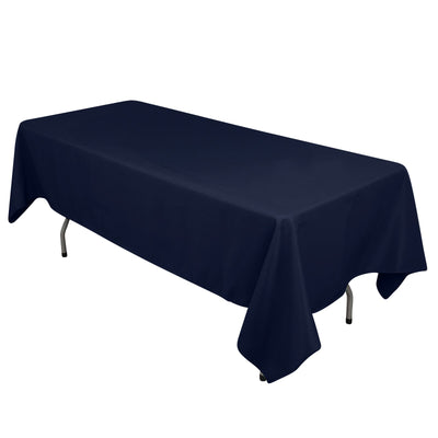 Cotton Blend 60’’x102’’ Rectangle Tablecloth Navy Blue - Wrinkle-Resistant Table Cover - Tablecloths
