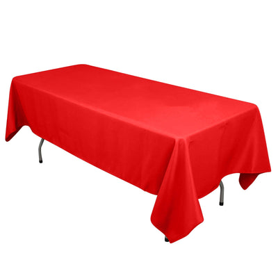 Cotton Blend 60’’x102’’ Rectangle Tablecloth Red - Wrinkle-Resistant Table Cover - Tablecloths