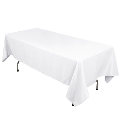 Cotton Blend 60’’x102’’ Rectangle Tablecloth White - Wrinkle-Resistant Table Cover - Tablecloths