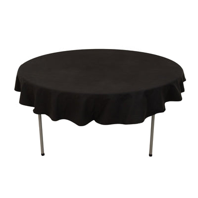 Cotton Blend 70’’ Round Tablecloth Black - Wrinkle-Resistant Table Cover - Tablecloths
