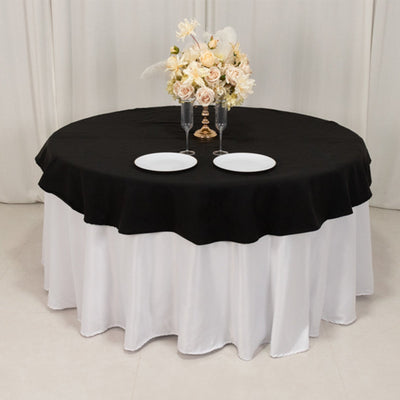 Cotton Blend 70’’ Round Tablecloth Black - Wrinkle-Resistant Table Cover - Tablecloths