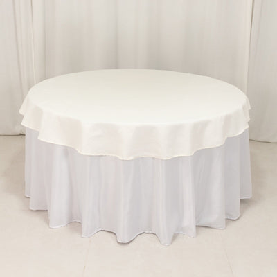 Cotton Blend 70’’ Round Tablecloth Ivory - Wrinkle-Resistant Table Cover - Tablecloths