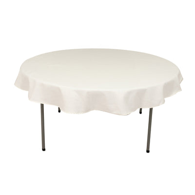 Cotton Blend 70’’ Round Tablecloth Ivory - Wrinkle-Resistant Table Cover - Tablecloths