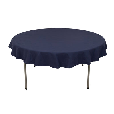 Cotton Blend 70’’ Round Tablecloth Navy Blue - Wrinkle-Resistant Table Cover - Tablecloths