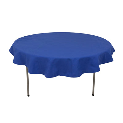 Cotton Blend 70’’ Round Tablecloth Royal Blue - Wrinkle-Resistant Table Cover - Tablecloths