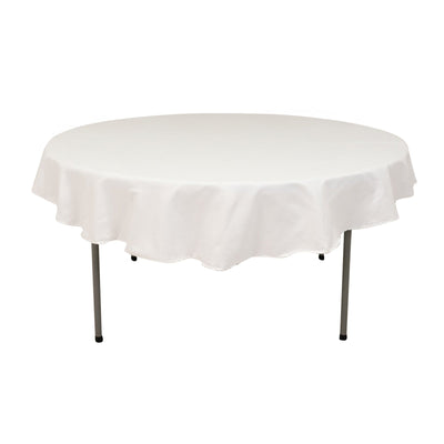 Cotton Blend 70’’ Round Tablecloth White - Wrinkle-Resistant Design for Everyday Use - Tablecloths