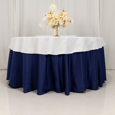 Cotton Blend 70’’ Round Tablecloth White - Wrinkle-Resistant Design for Everyday Use - Tablecloths