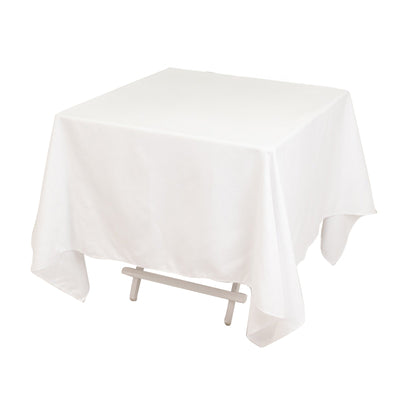 Cotton Blend 70’’x70’’ Square Tablecloth White - Wrinkle-Resistant Fabric for Modern Table Decor - Tablecloths