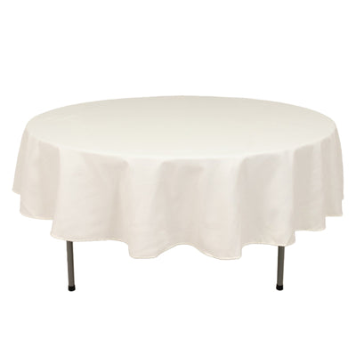 Cotton Blend 90’’ Round Tablecloth Ivory - Wrinkle-Resistant Table Cover - Tablecloths