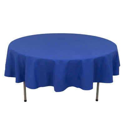 Cotton Blend 90’’ Round Tablecloth Royal Blue - Wrinkle-Resistant Table Cover - Tablecloths