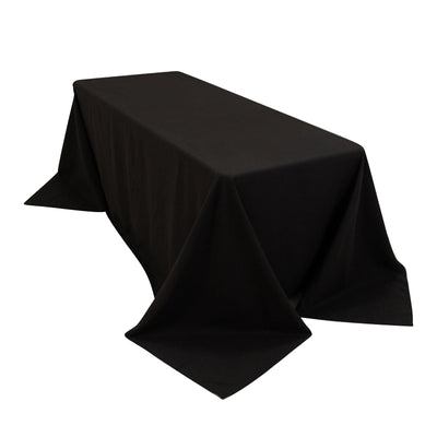Cotton Blend 90’’x132’’ Rectangle Tablecloth Black - Seamless Wrinkle-Resistant Table Cover - Tablecloths