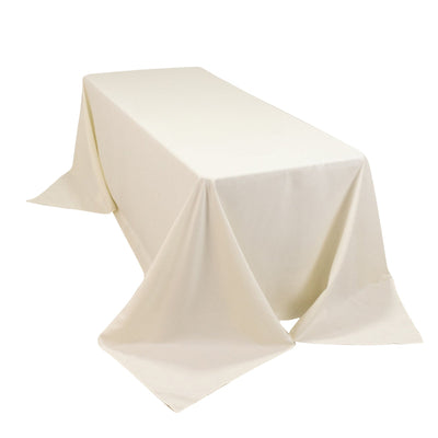 Cotton Blend 90’’x132’’ Rectangle Tablecloth Ivory - Seamless Wrinkle-Resistant Table Cover - Tablecloths
