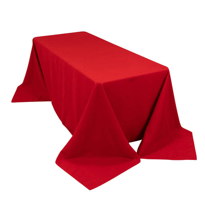 Cotton Blend 90’’x132’’ Rectangle Tablecloth Red - Seamless Wrinkle-Resistant Table Cover - Tablecloths