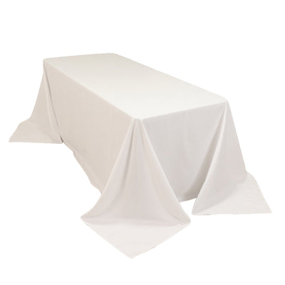 Cotton Blend 90’’x132’’ Rectangle Tablecloth White - Seamless Wrinkle-Resistant Design for Classy Occasions