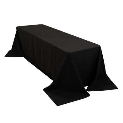 Cotton Blend 90’’x156’’ Rectangle Tablecloth Black - Seamless Wrinkle-Resistant Table Cover - Tablecloths