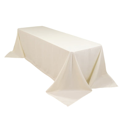 Cotton Blend 90’’x156’’ Rectangle Tablecloth Ivory - Seamless Wrinkle-Resistant Table Cover - Tablecloths