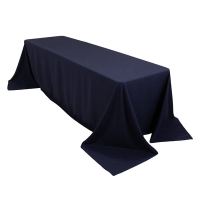 Cotton Blend 90’’x156’’ Rectangle Tablecloth Navy Blue - Seamless Wrinkle-Resistant Table Cover - Tablecloths