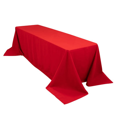 Cotton Blend 90’’x156’’ Rectangle Tablecloth Red - Seamless Wrinkle-Resistant Table Cover - Tablecloths